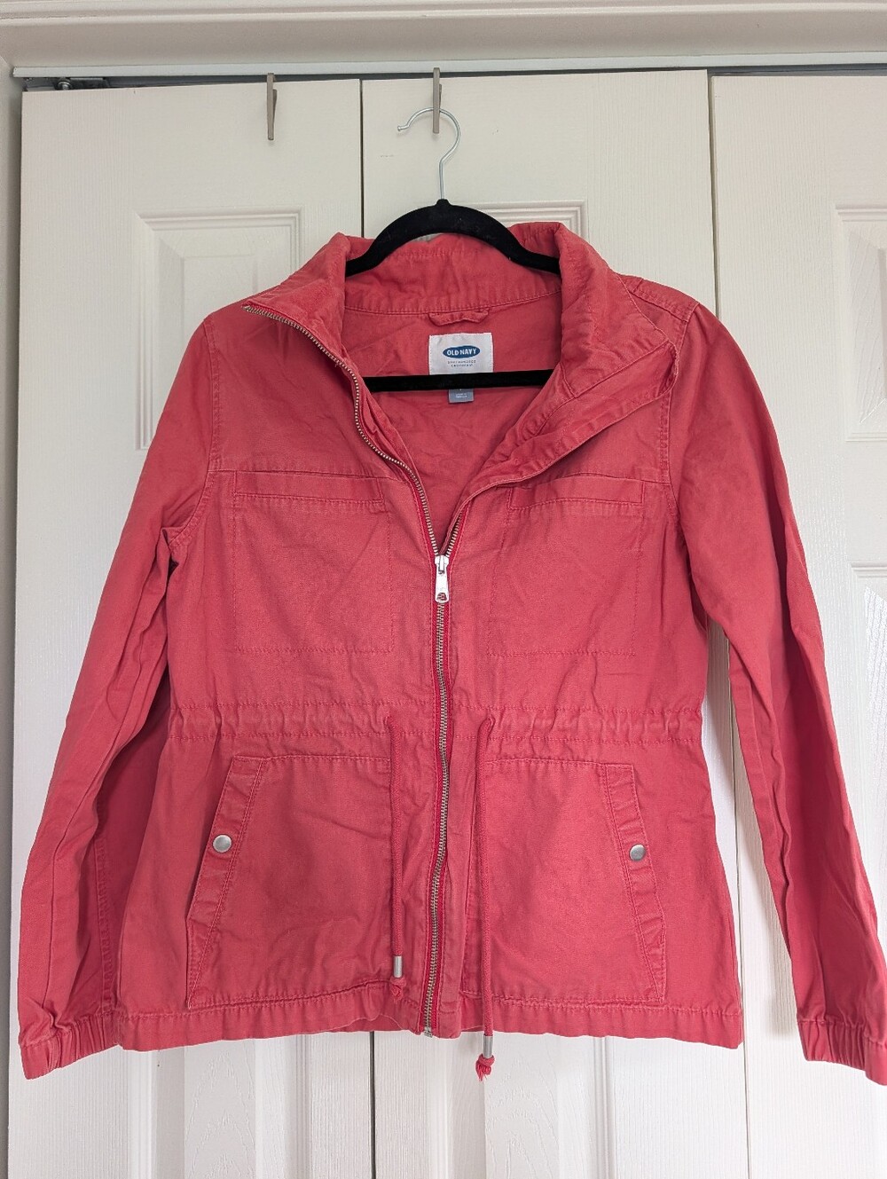 Old Navy Salmon Pink Utility Field Full Zip Jacket | Women's Small